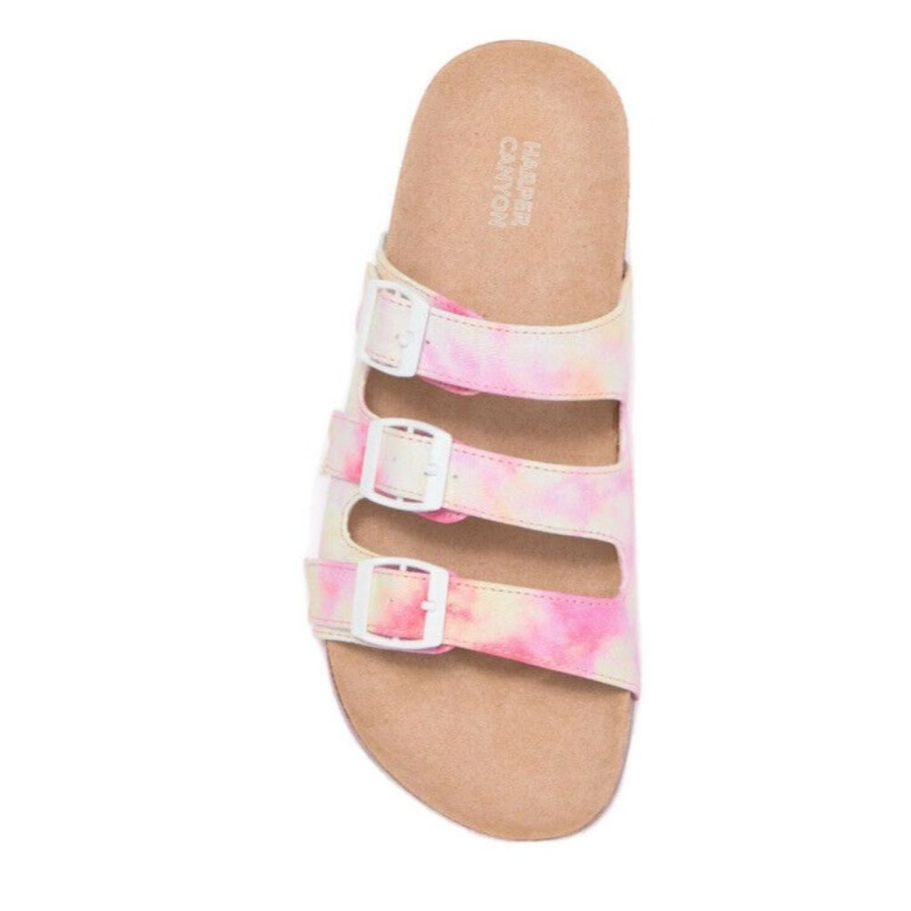 Harper Canyon Kids' Girls Haven Footbed Sandals In Tie Die Size 3